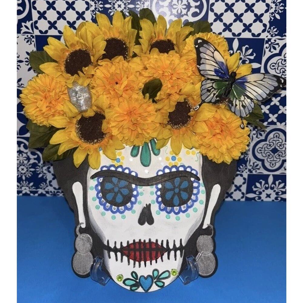 Frida Kahlo Day Of The Dead Dia De Los Muertos Wood Wall Hanging Decor Art